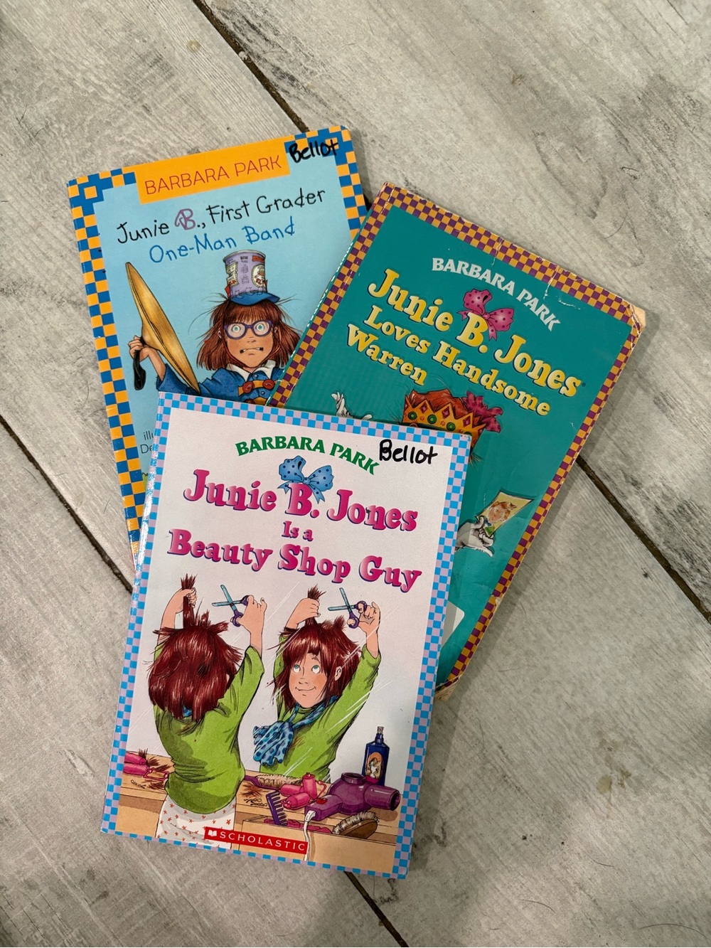 Junie B. Jones Book Set by — Pink, Teal, and Blue Covers